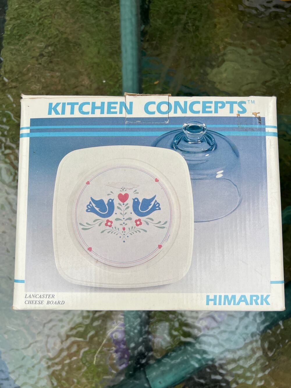 Kitchen Concepts Himark Lancaster Cheese Board Glass Dome Vintage New Box